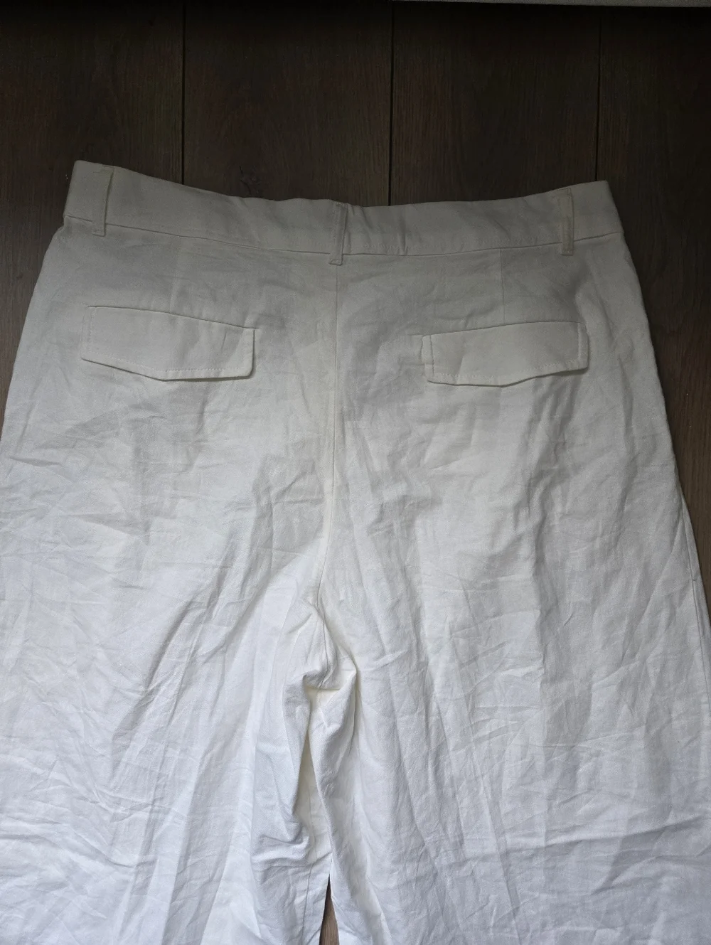 ZARA WIDE LEG COTTON AND LINEN BLEND PLEATED PANTS Size XXL - Picture 4 of 9